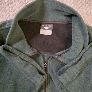 Cheetah Men's Medium Full Zip Fleece Jacket Green Outdoor‎ Lightweight